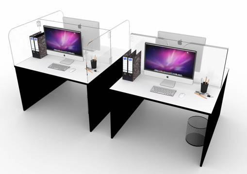 Picture of Foldable protective divider fit for single table or 2 tables in back to back position